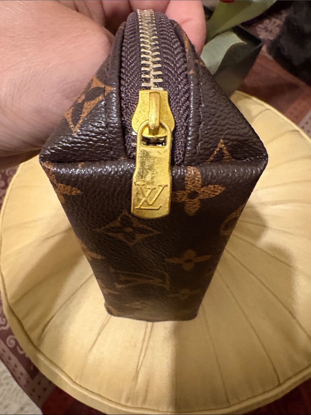 NWT Brown Monogram Half-Moon Cosmetic Pouch - Picture 4 of 9